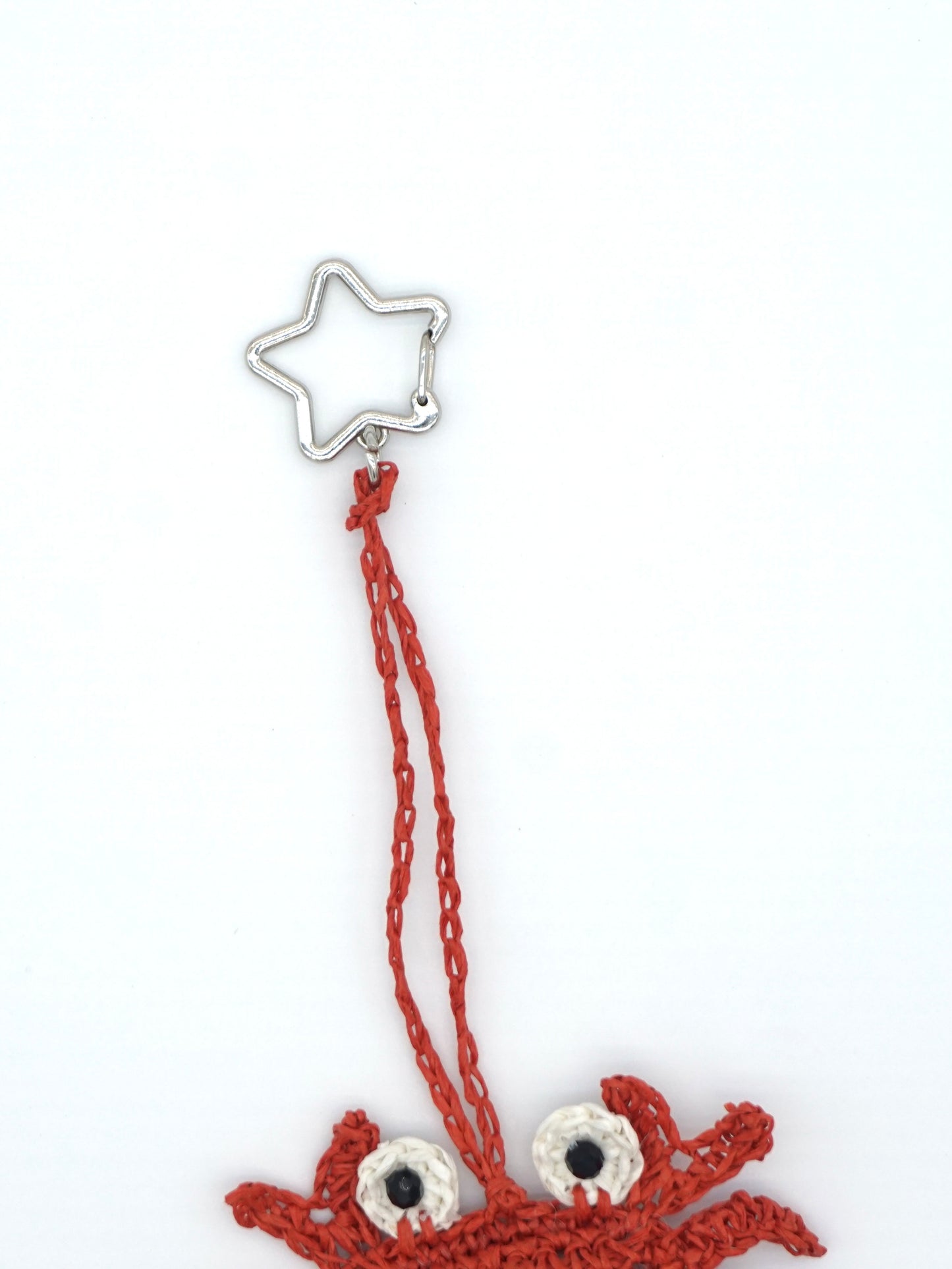 Googly-Eye Red Crab Crochet Beach Bag Charm