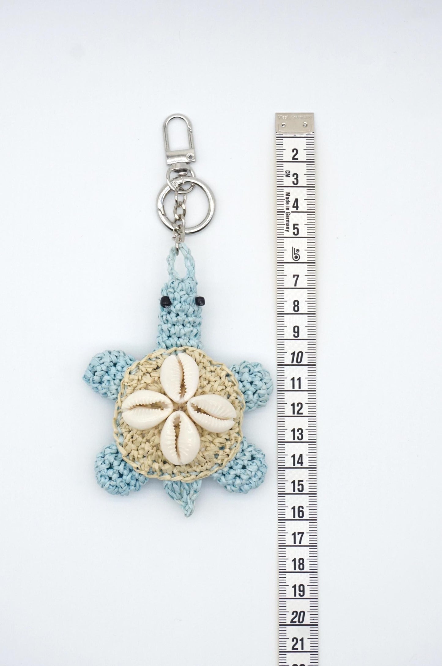 Raffia Turtle Charm with Cowrie Shells – Personalized Bag Charm Accessory