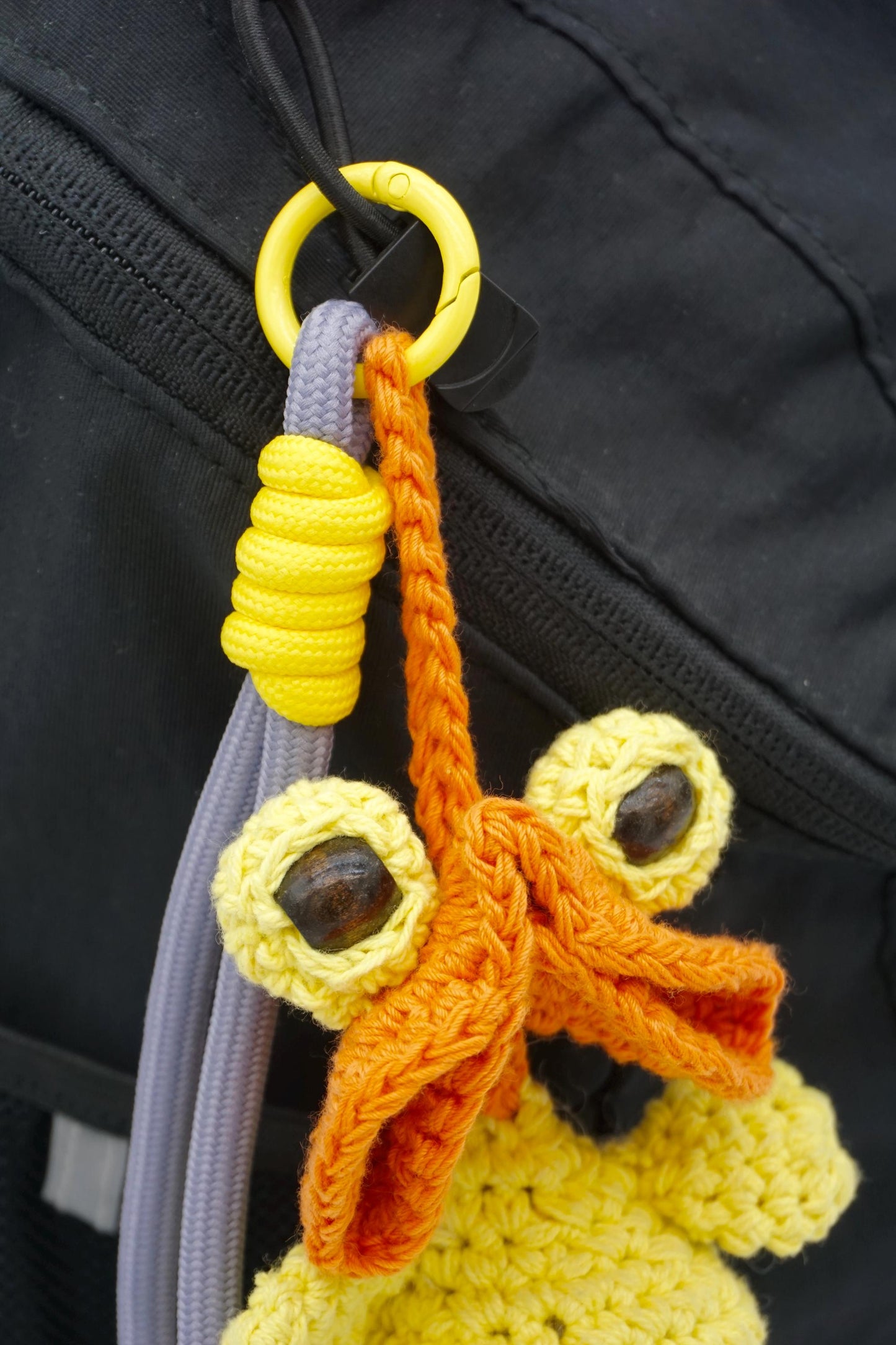 Custom Name Duck Keychain: Hand Crochet Raffia Bag Charm