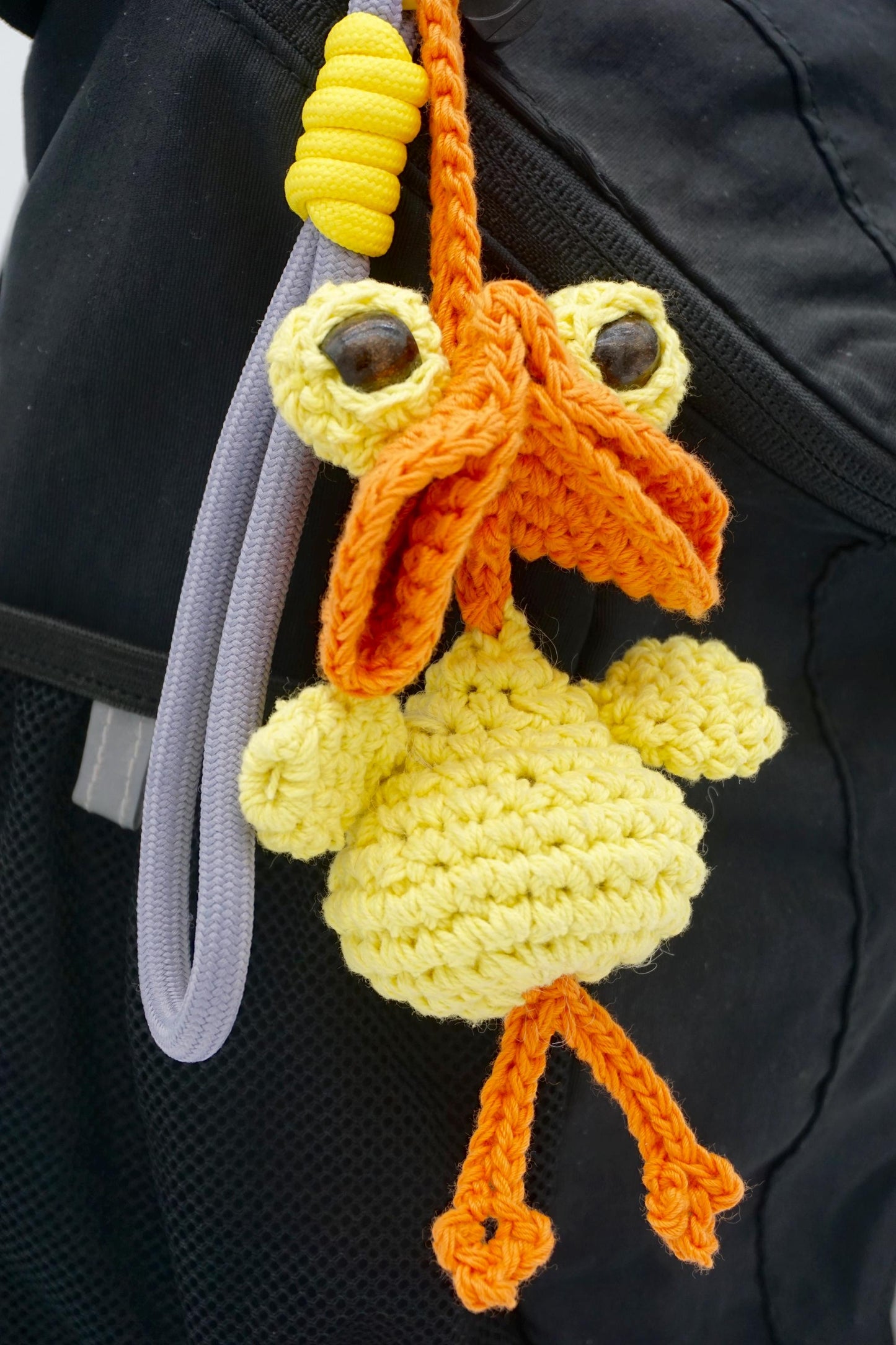Custom Name Duck Keychain: Hand Crochet Raffia Bag Charm