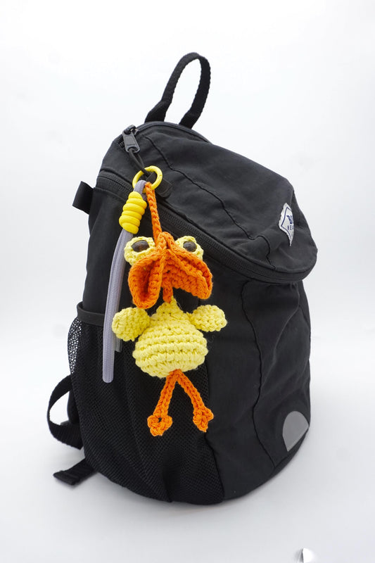 Custom Name Duck Keychain: Hand Crochet Raffia Bag Charm