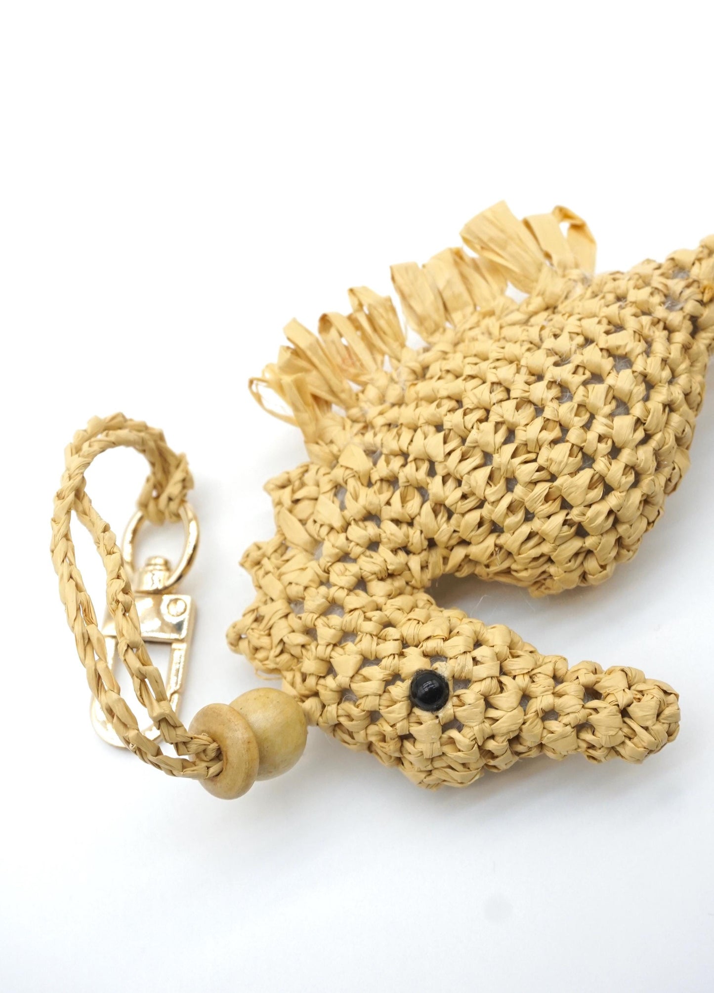 Seahorse Charm –Woven Straw Bag Accessory – Nautical Gift