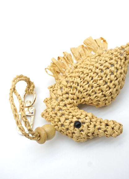 Seahorse Charm –Woven Straw Bag Accessory – Nautical Gift