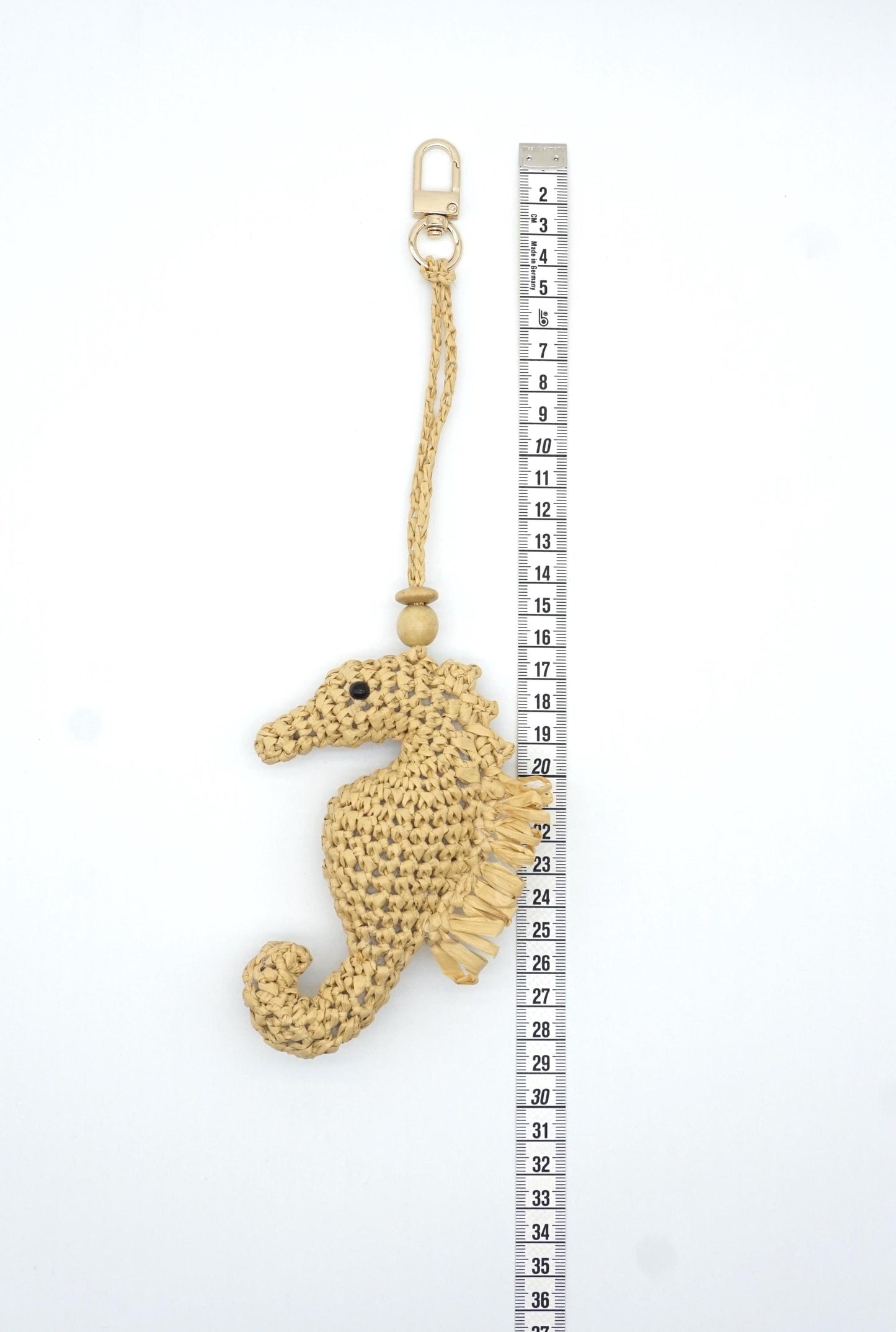 Seahorse Charm –Woven Straw Bag Accessory – Nautical Gift