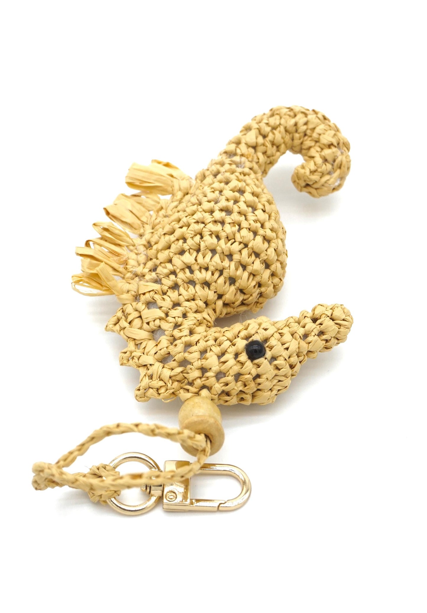 Seahorse Charm –Woven Straw Bag Accessory – Nautical Gift
