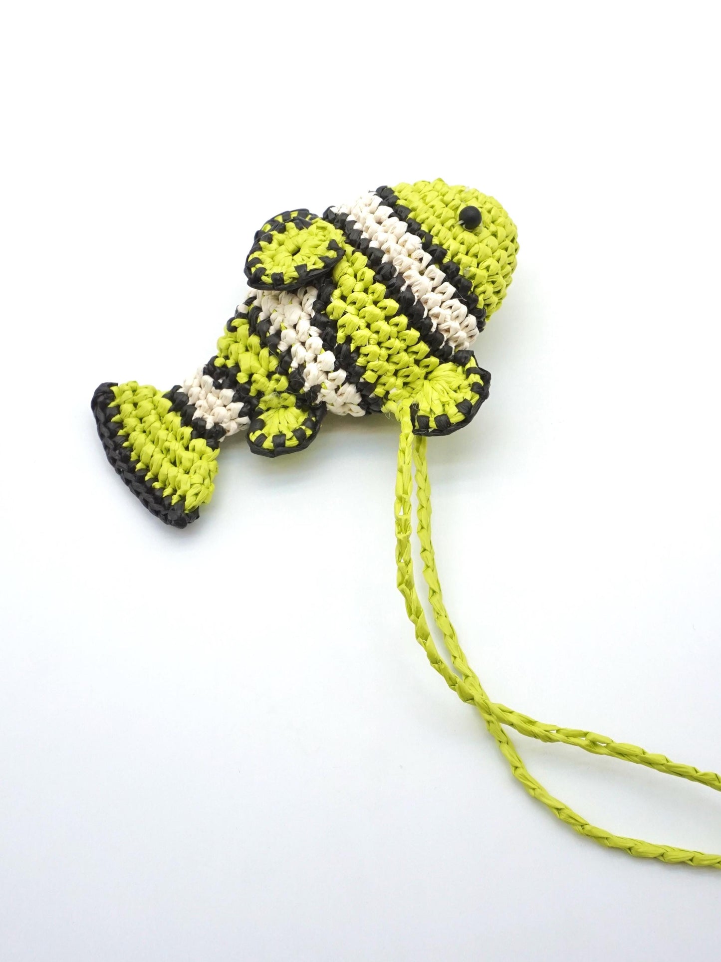 Raffia Striped Fish Ornament – Raffia Woven Bag Pendant, Coastal Decor