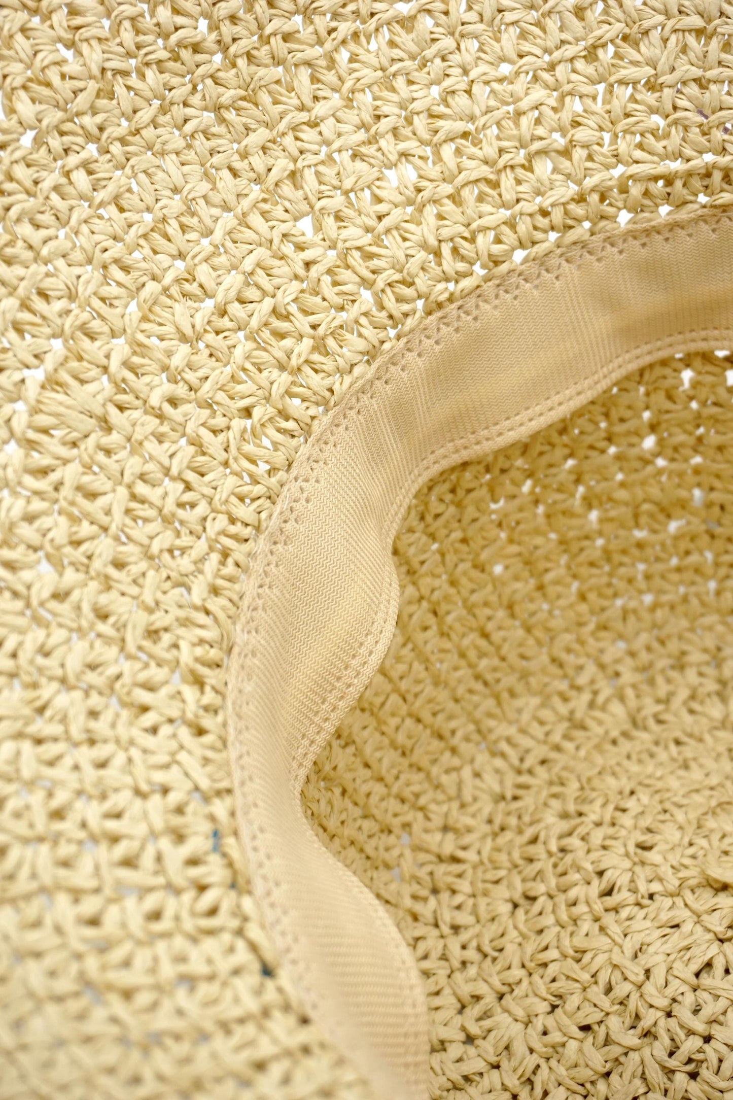 Crochet Raffia Bucket Hat – Palm Tree Patch, Multicolor Bow, Wide Brim Beach Sun Hat