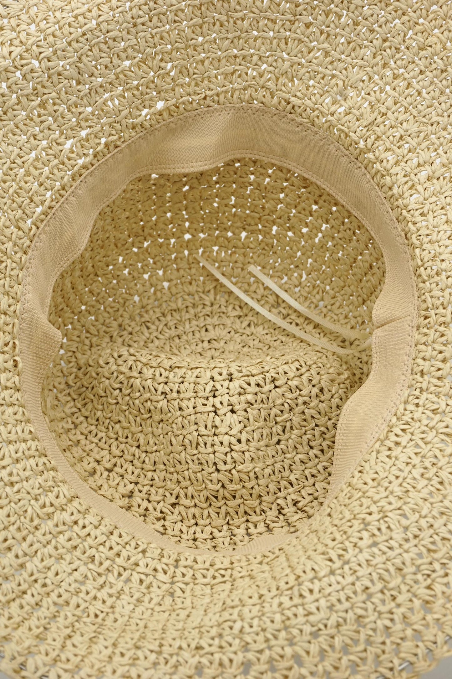 Crochet Raffia Bucket Hat – Palm Tree Patch, Multicolor Bow, Wide Brim Beach Sun Hat
