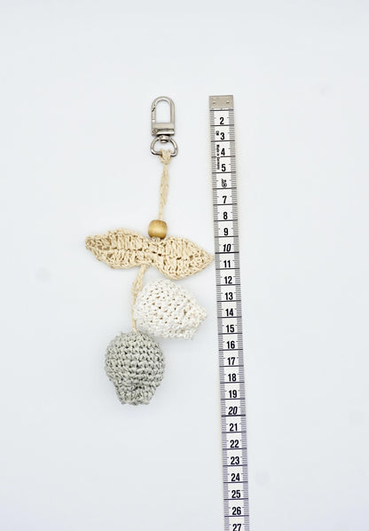 Raffia Lemon Charm – Natural Fruit Bag Accessory, Boho Summer Key Holder