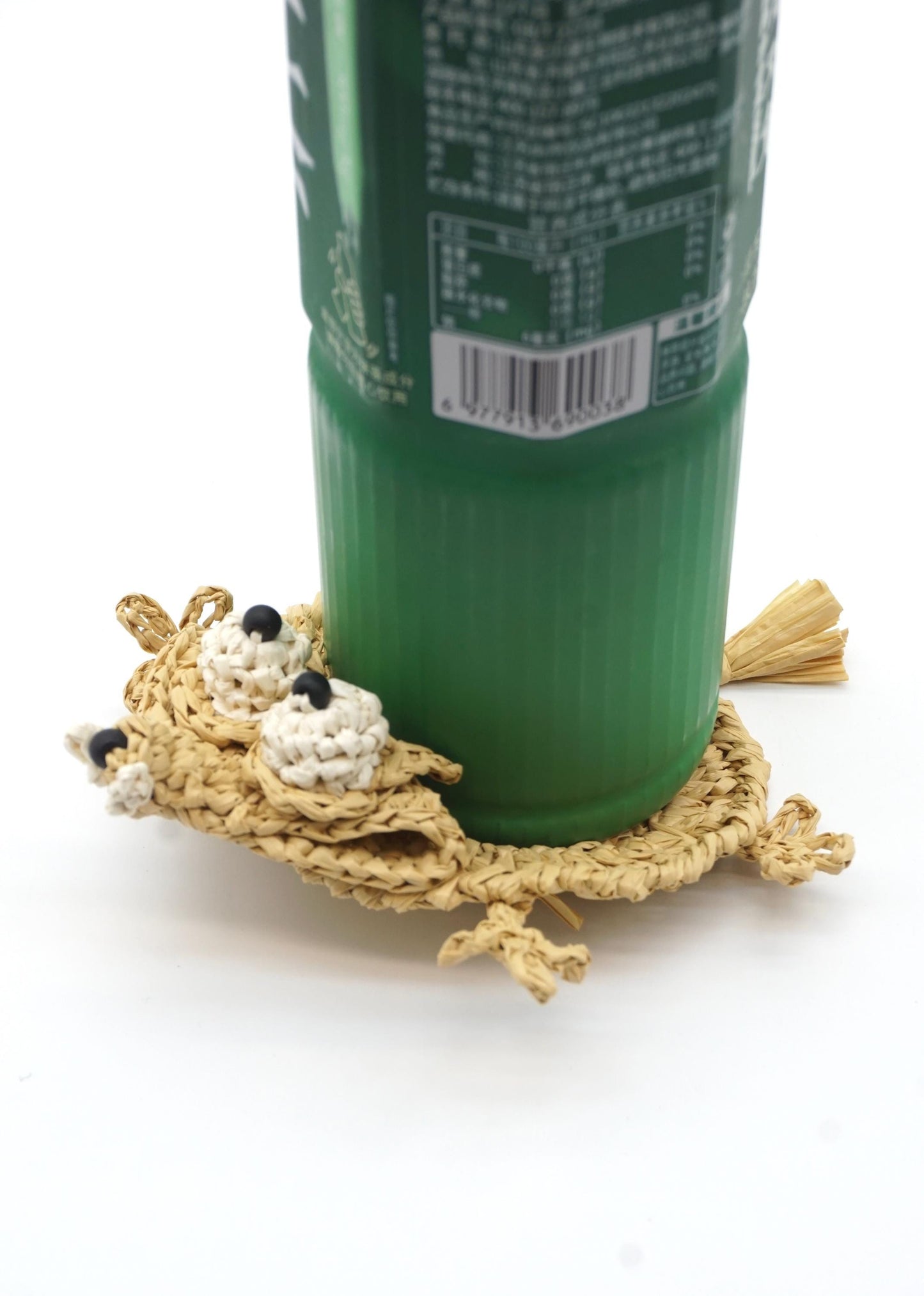 Raffia Squirrel Coaster Handwoven Animal Drink Mat Boho Table Decor