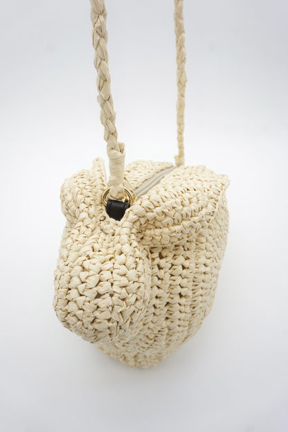 Handmade Raffia Bunny Bag – Woven Rabbit Straw Purse with Pom Pom Tail