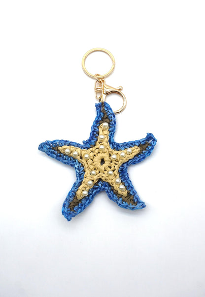 Starfish Keychain: Beach Pearl Bag Charm Accent