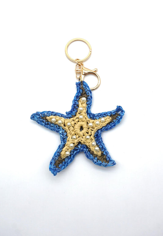 Starfish Keychain: Beach Pearl Bag Charm Accent