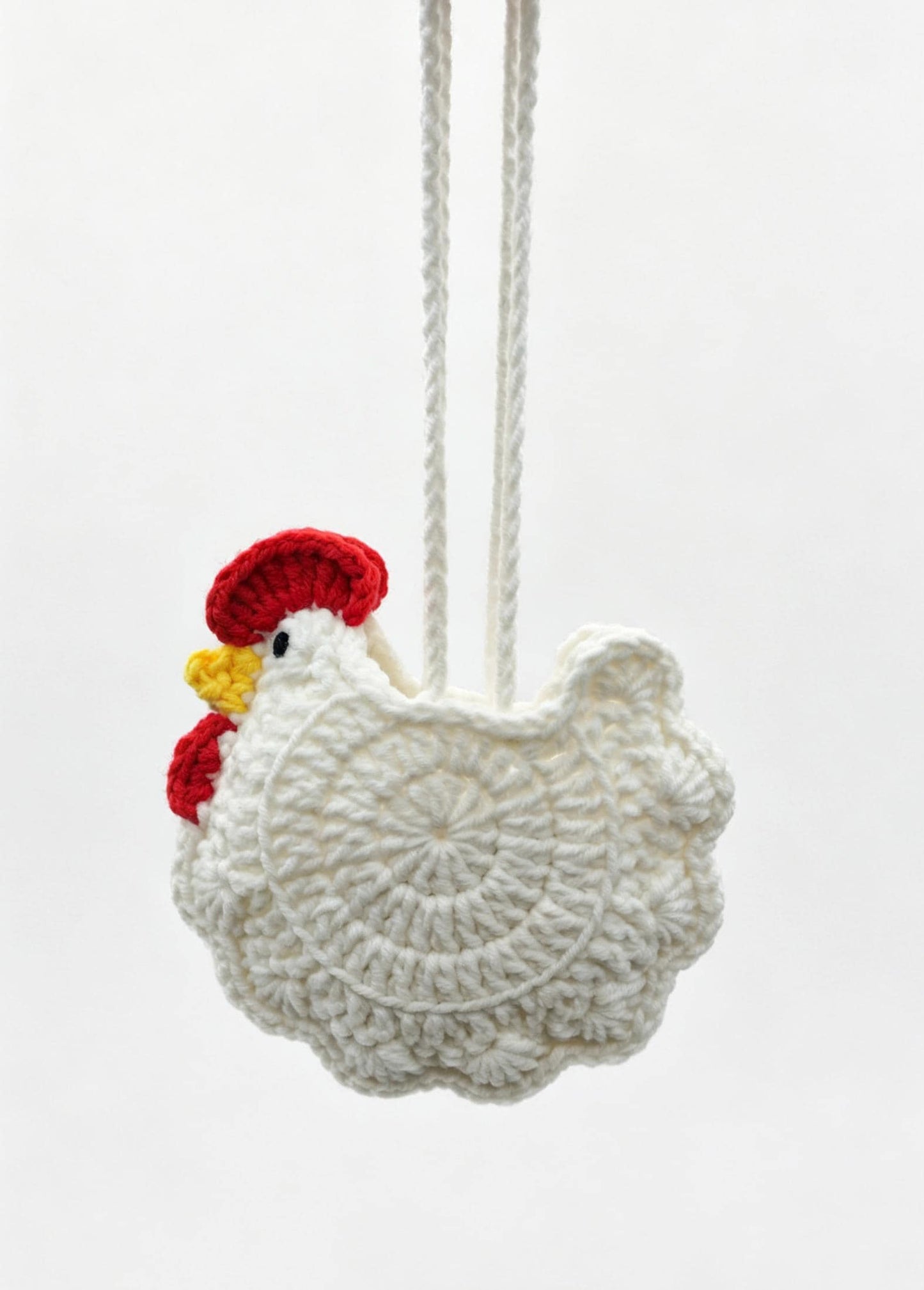 Hen Bag Charm – Eco Cotton Yarn Farm Animal Ornament