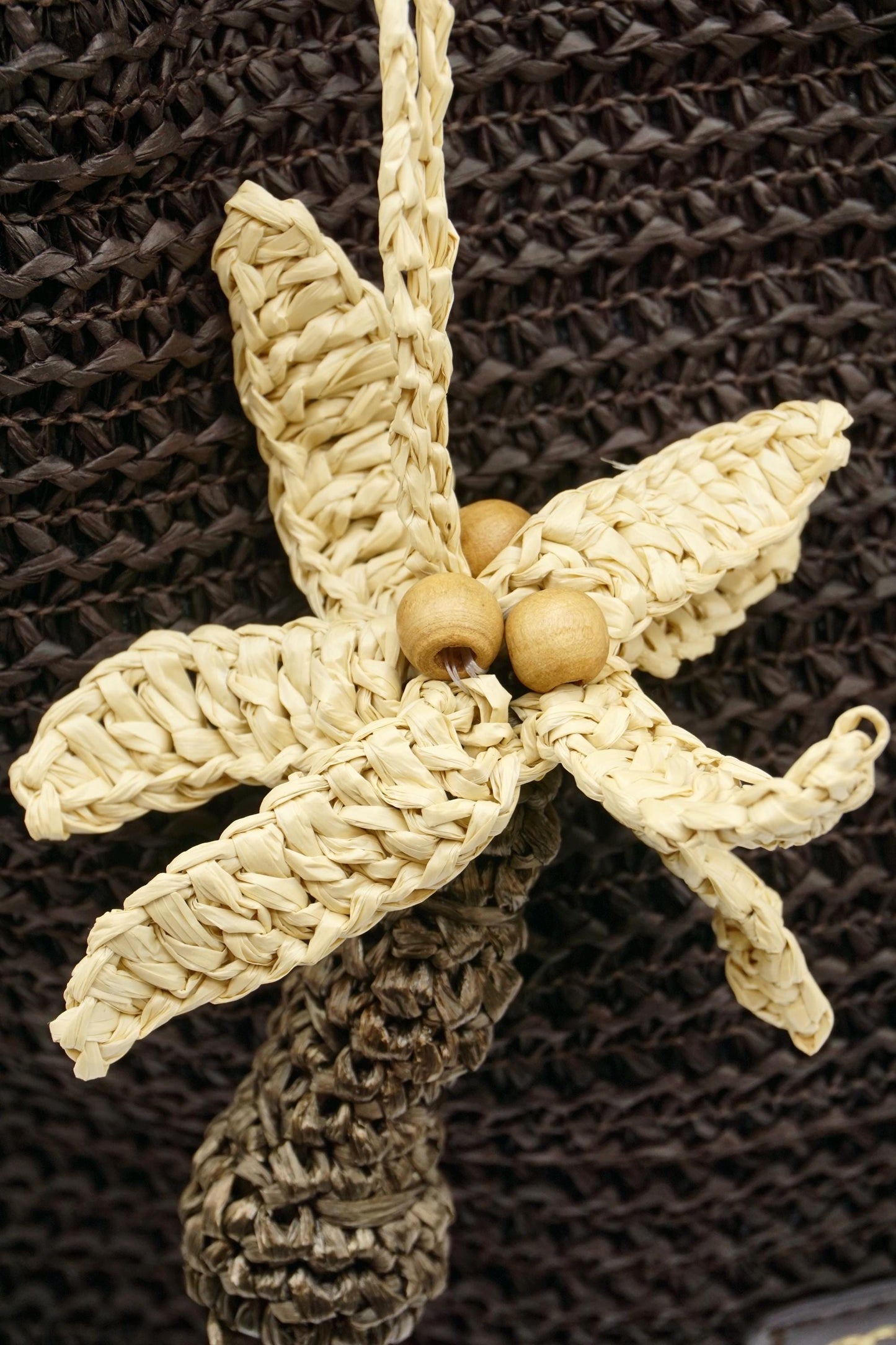 Handmade Raffia Dragonfly Bag Charm – Wooden Bead Insect Keychain, Boho Accessory