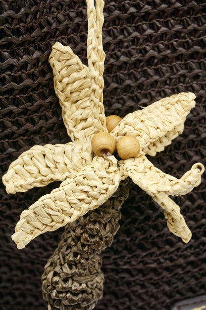 Handmade Raffia Dragonfly Bag Charm – Wooden Bead Insect Keychain, Boho Accessory