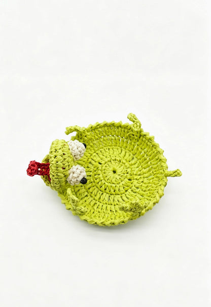 Raffia Frog Coaster Handwoven Animal Drink Mat Boho Table Decor