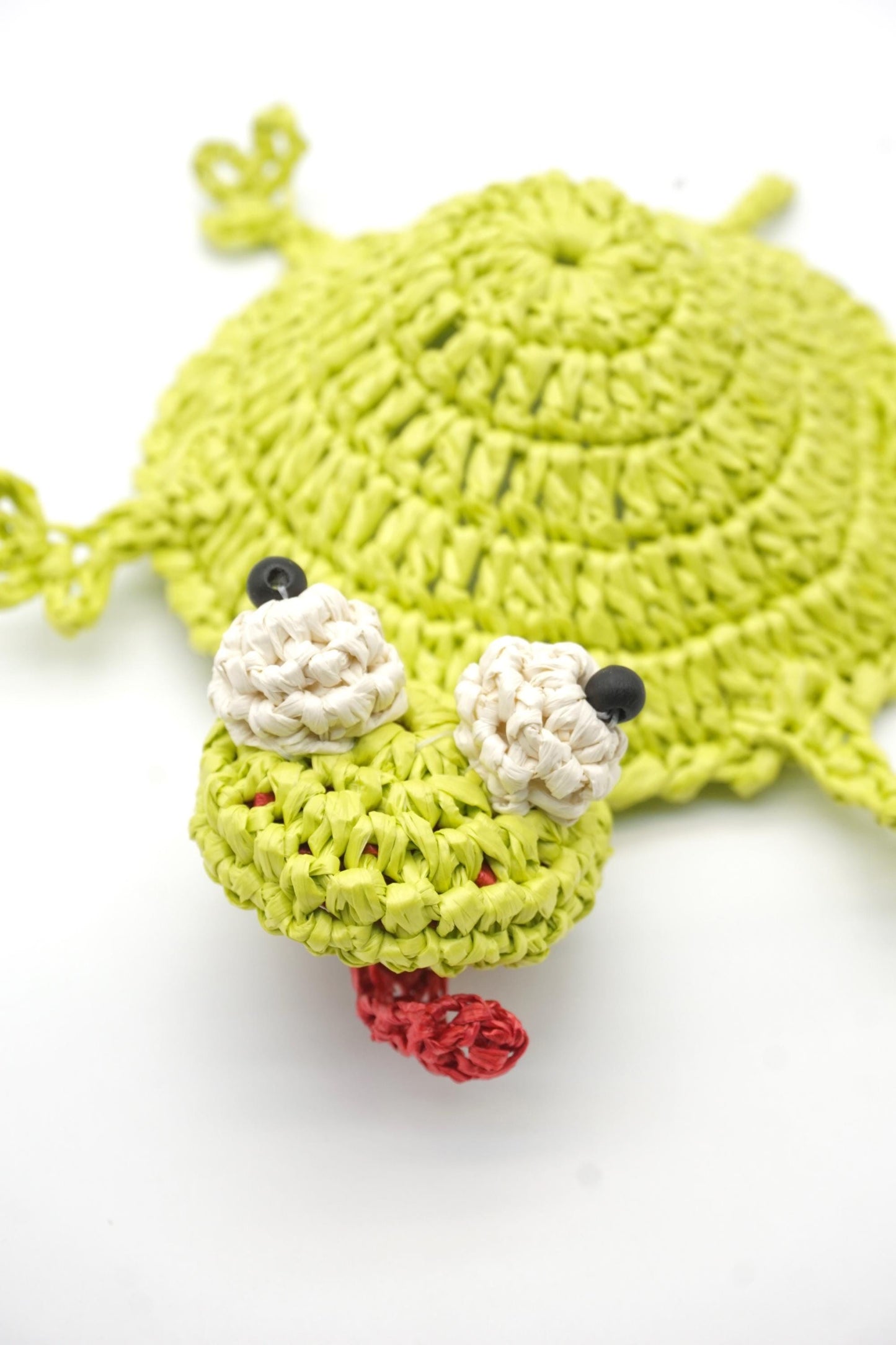 Raffia Frog Coaster Handwoven Animal Drink Mat Boho Table Decor