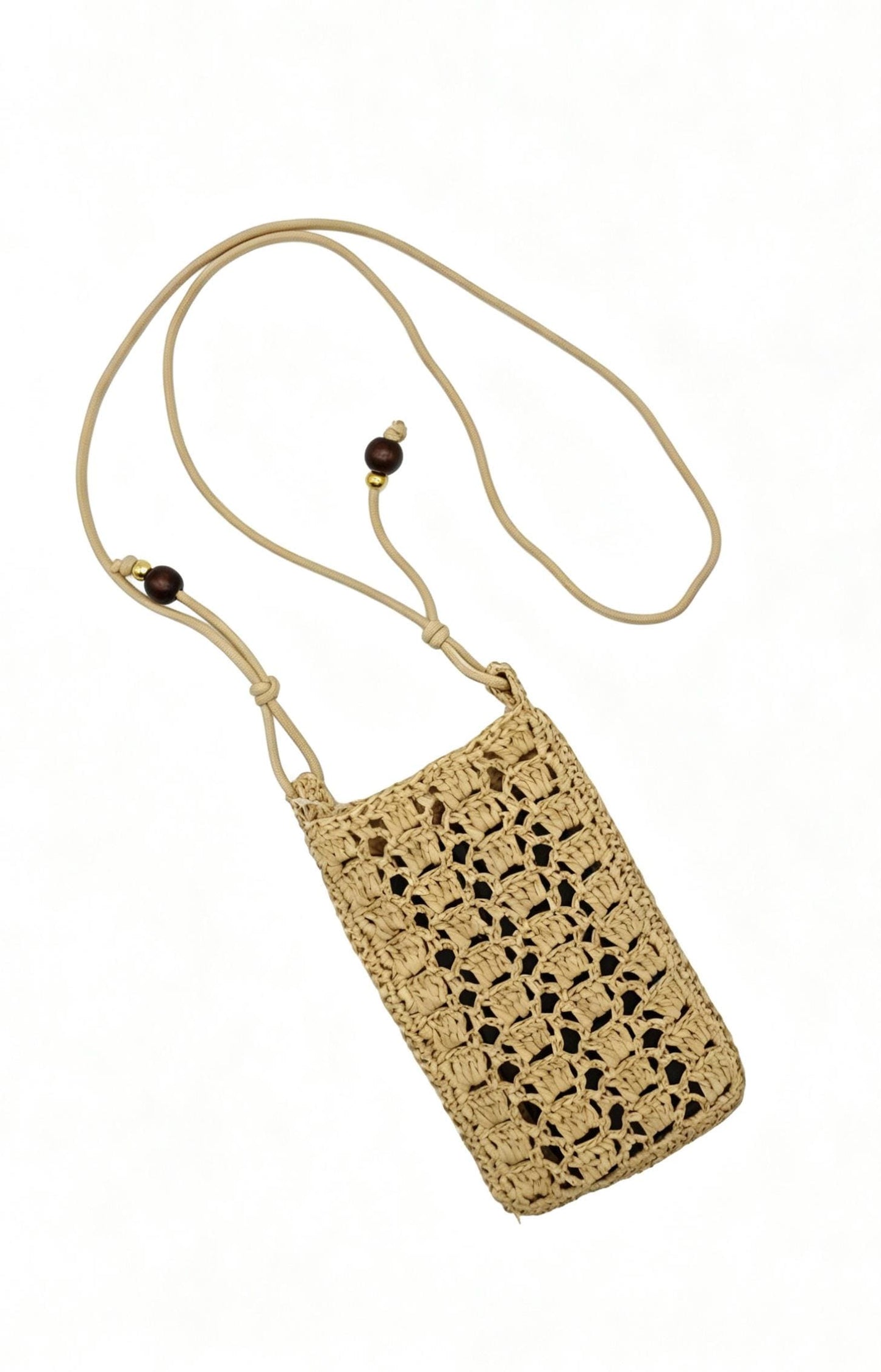 Crochet Raffia Cell Phone Crossbody Fits Max Ultra Woven Travel Passport Sunglass Case Holder