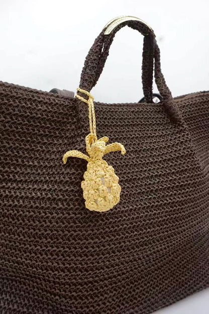 Hand Crochet Raffia Pineapple Bag Charm