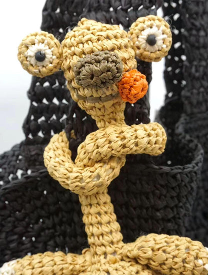 Hand Crochet Long Neck Dinosaur Car Hanging Ornament