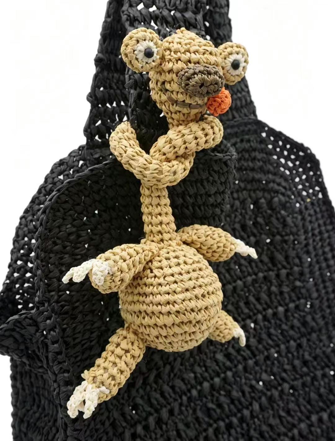Hand Crochet Long Neck Dinosaur Car Hanging Ornament