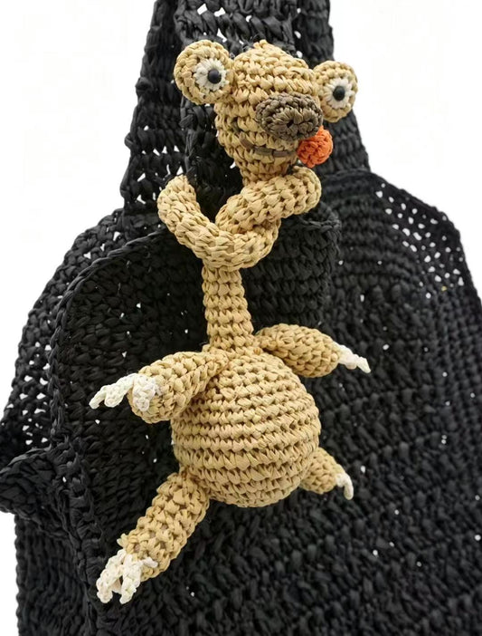 Hand-Crocheted Long Neck Sloth Hanging Ornament
