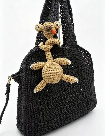 Hand Crochet Long Neck Dinosaur Car Hanging Ornament