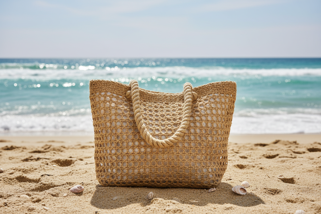 natural beach bag